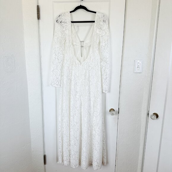For Love & Lemons | Lace Frances Maxi Dress in White Size Large $395 - Picture 7 of 13